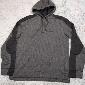 Marc Anthony Sweatshirt Mens L Gray Hoodie Comfort Soft‎ Casual Buttons